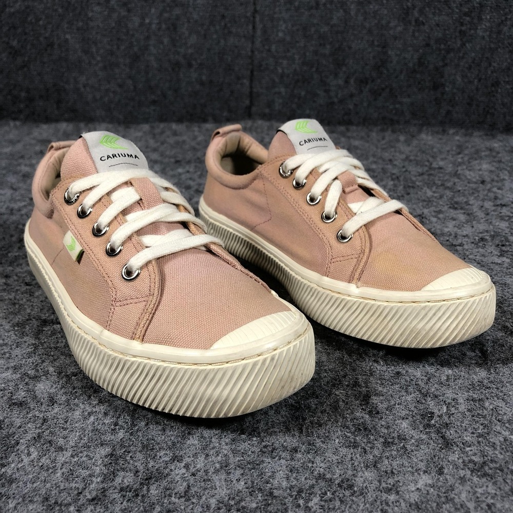 Cariuma Women's 7.5 OCA Low Pink Canvas Lace-Up Casual Sneakers
